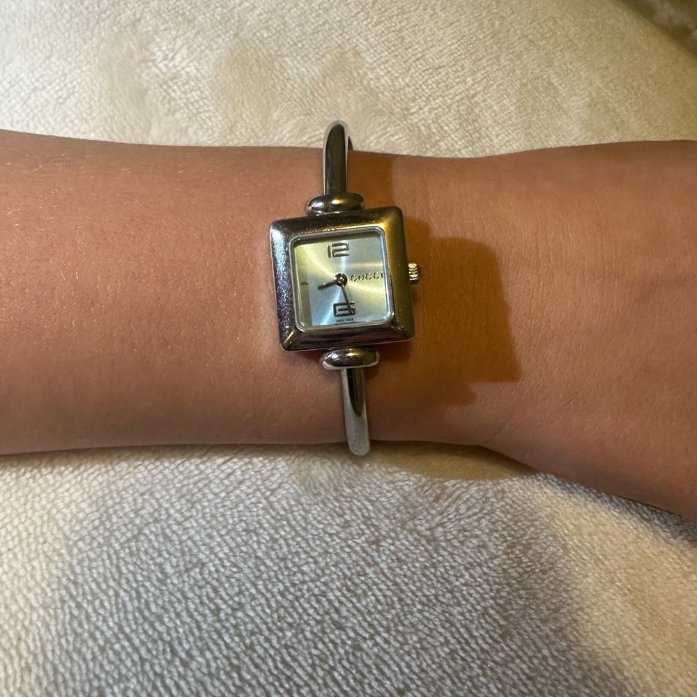 Gucci Silver Square Watch